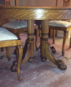 Tiger Oak Chippendale Style Dining Table and Chairs
