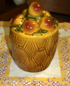 Ceramic Covered Apple Jar 